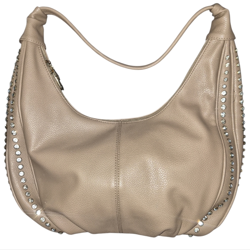 Rhinestone Embellished Hobo Bag.